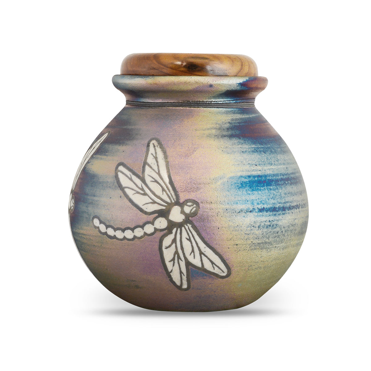 Dragonfly Raku Urn